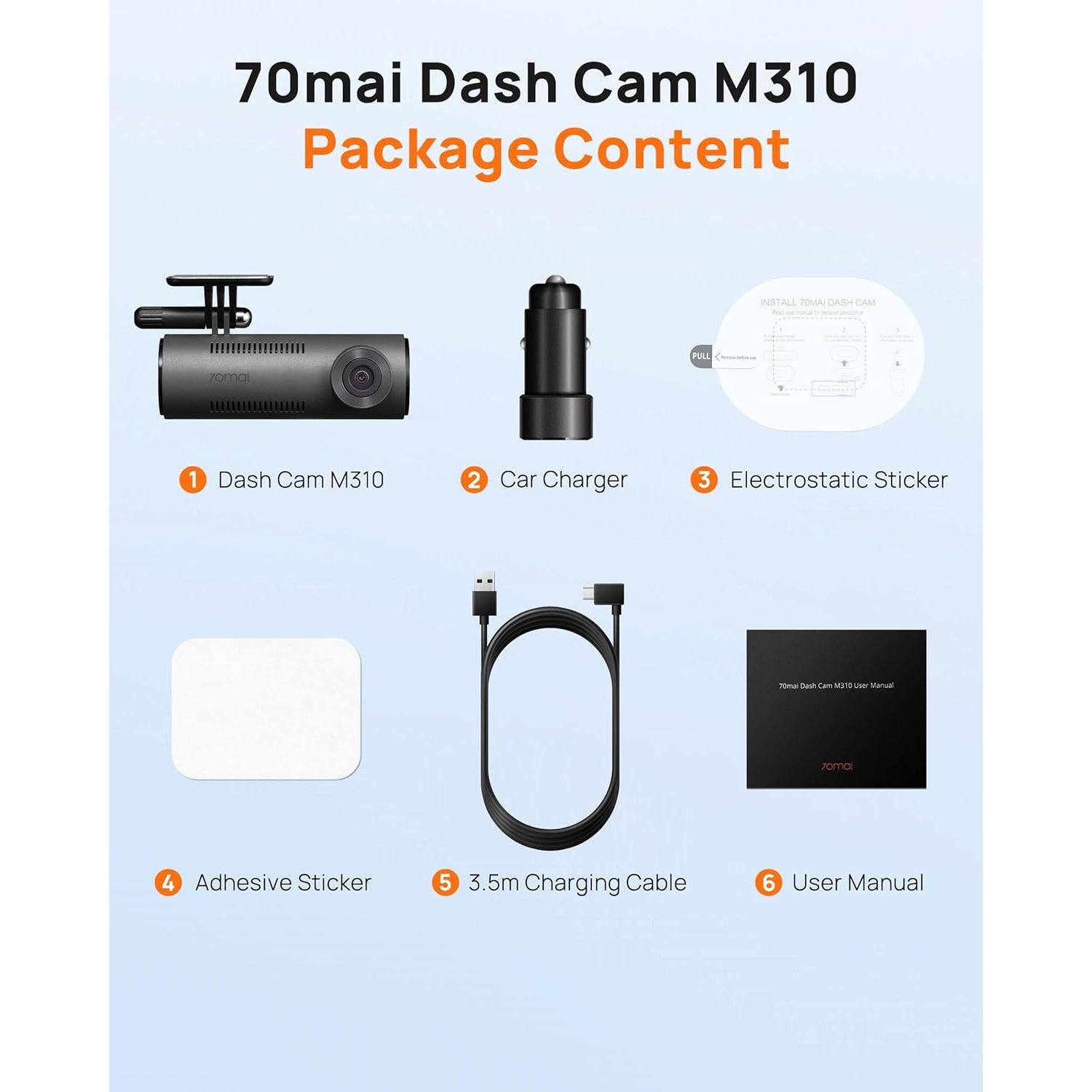 70mai Dash Cam M310 2K QHD