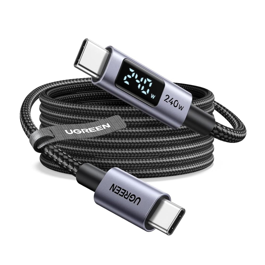 UGREEN 240W Cable USB-C a USB-C Carga Rápida con Pantalla para Monitoreo en Tiempo Real - 1 Metro