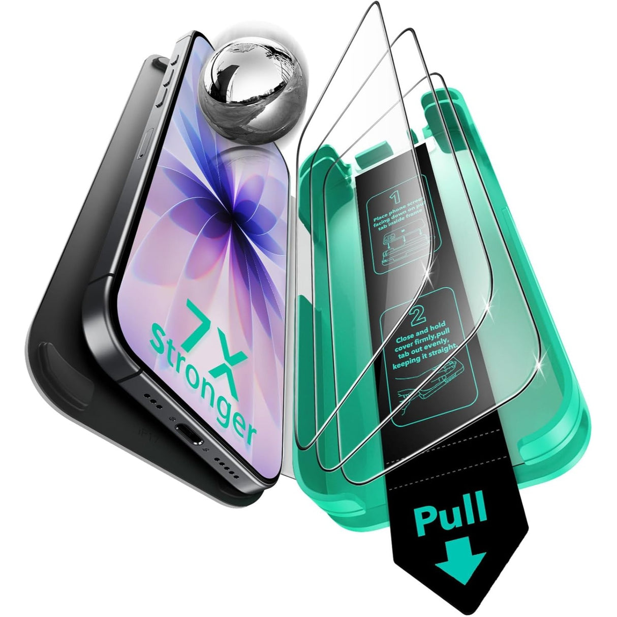 ESR Paquete de 3 Micas de Vidrio 9H+ Armorite UltraFit para iPhone 17 / iPhone 16 Pro con aplicador