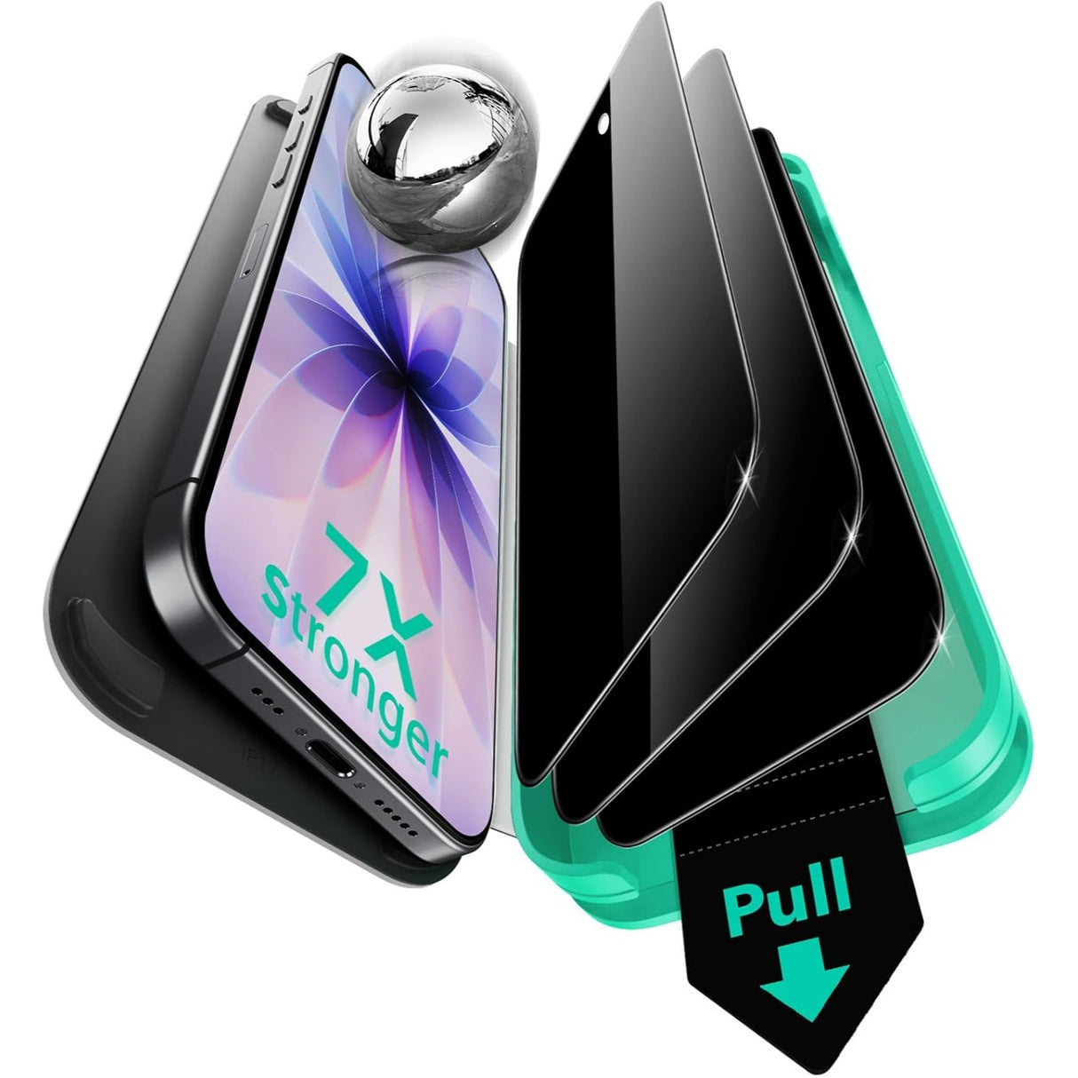 ESR Paquete de 3 Micas de Vidrio 9H+ Privacidad Antiespía Armorite para iPhone 17 / iPhone 16 Pro