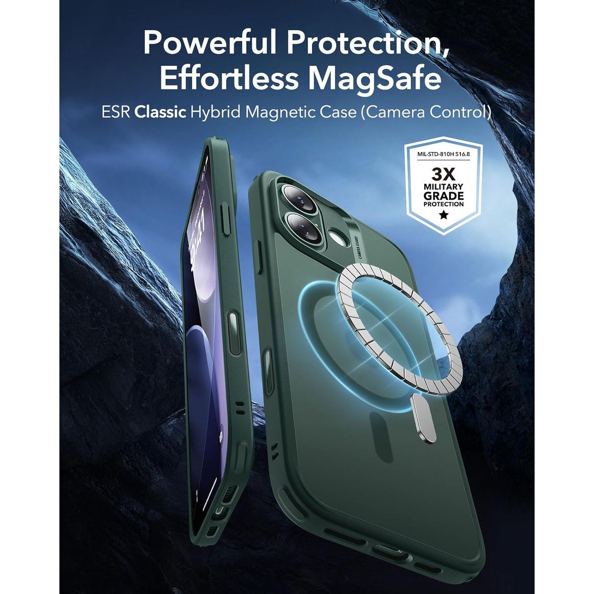 ESR iPhone 17 Classic Hybrid Case con MagSafe y Control de Cámara Protección Grado Militar Esmerilado