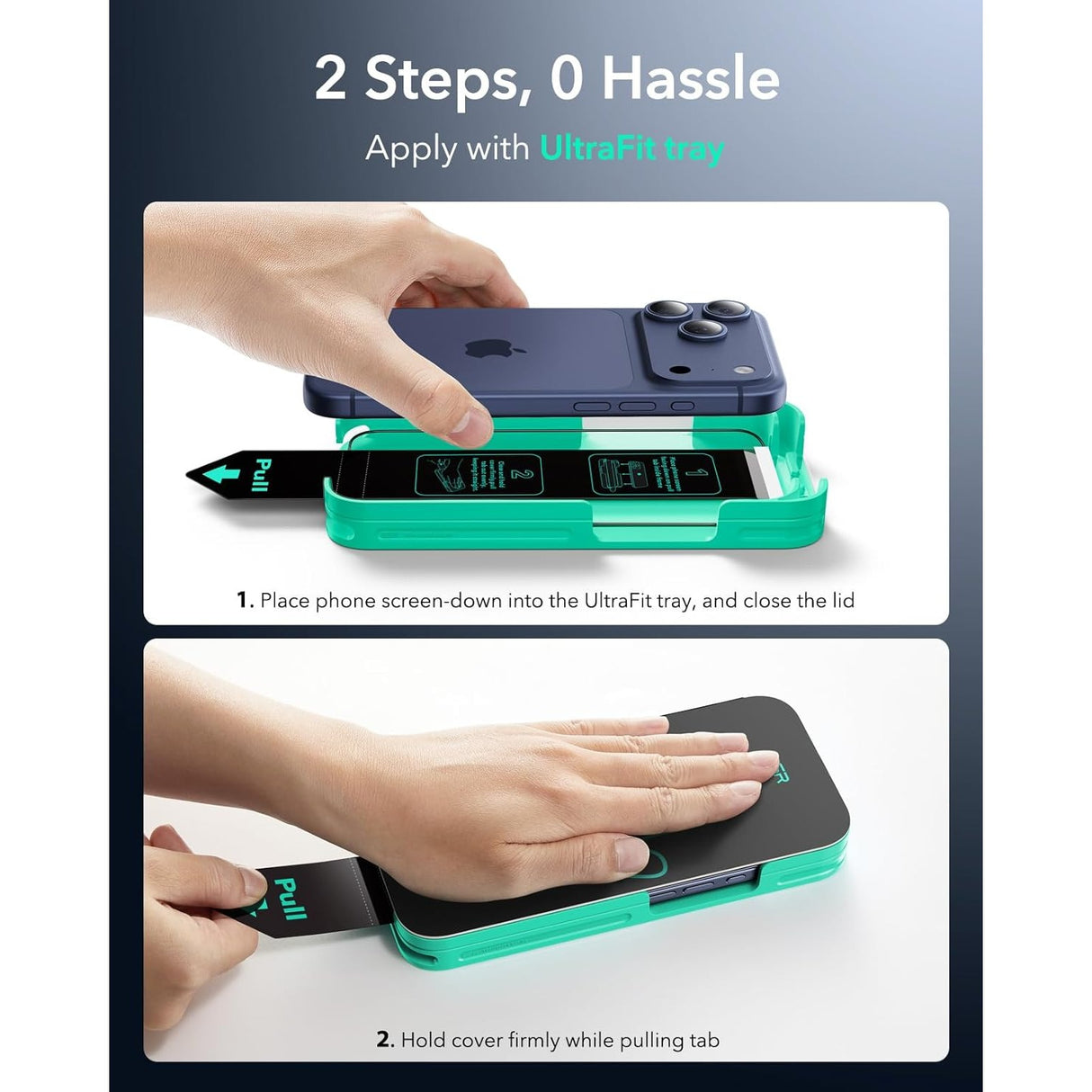ESR Paquete de 3 Micas de Vidrio 9H+ Armorite UltraFit para iPhone 17 Pro con aplicador