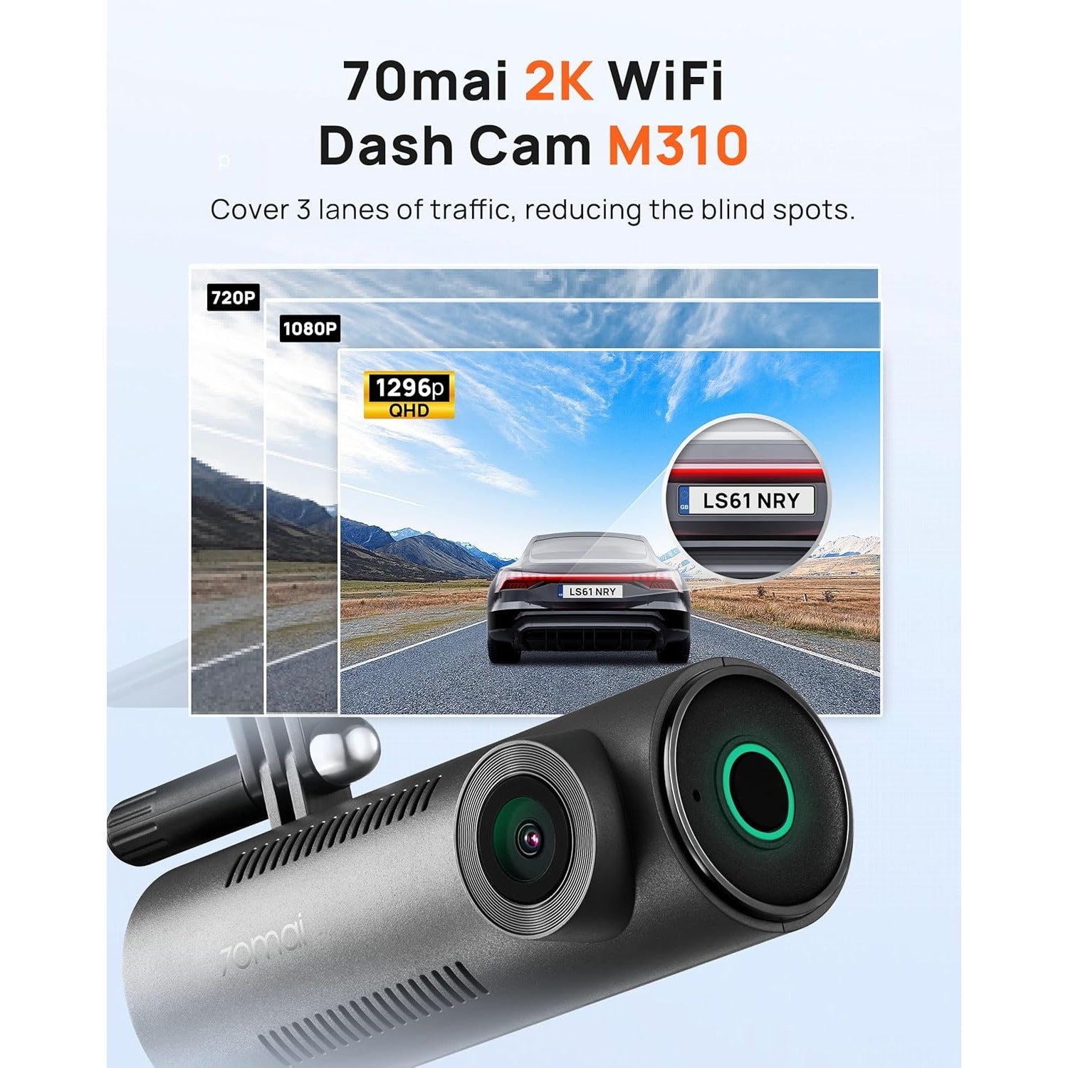 70mai Dash Cam M310 2K QHD