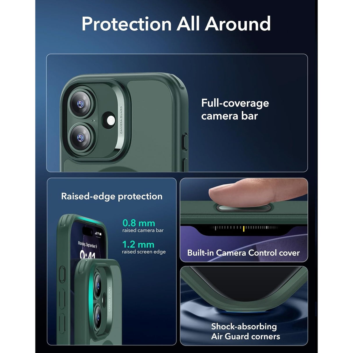 ESR iPhone 17 Classic Hybrid Case con MagSafe y Control de Cámara Protección Grado Militar Esmerilado