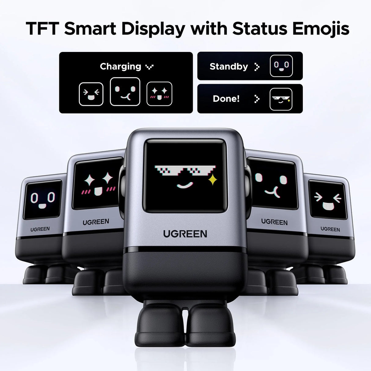 UGREEN Uno 100W Cargador USB-C 4 Puertos Robot GaN