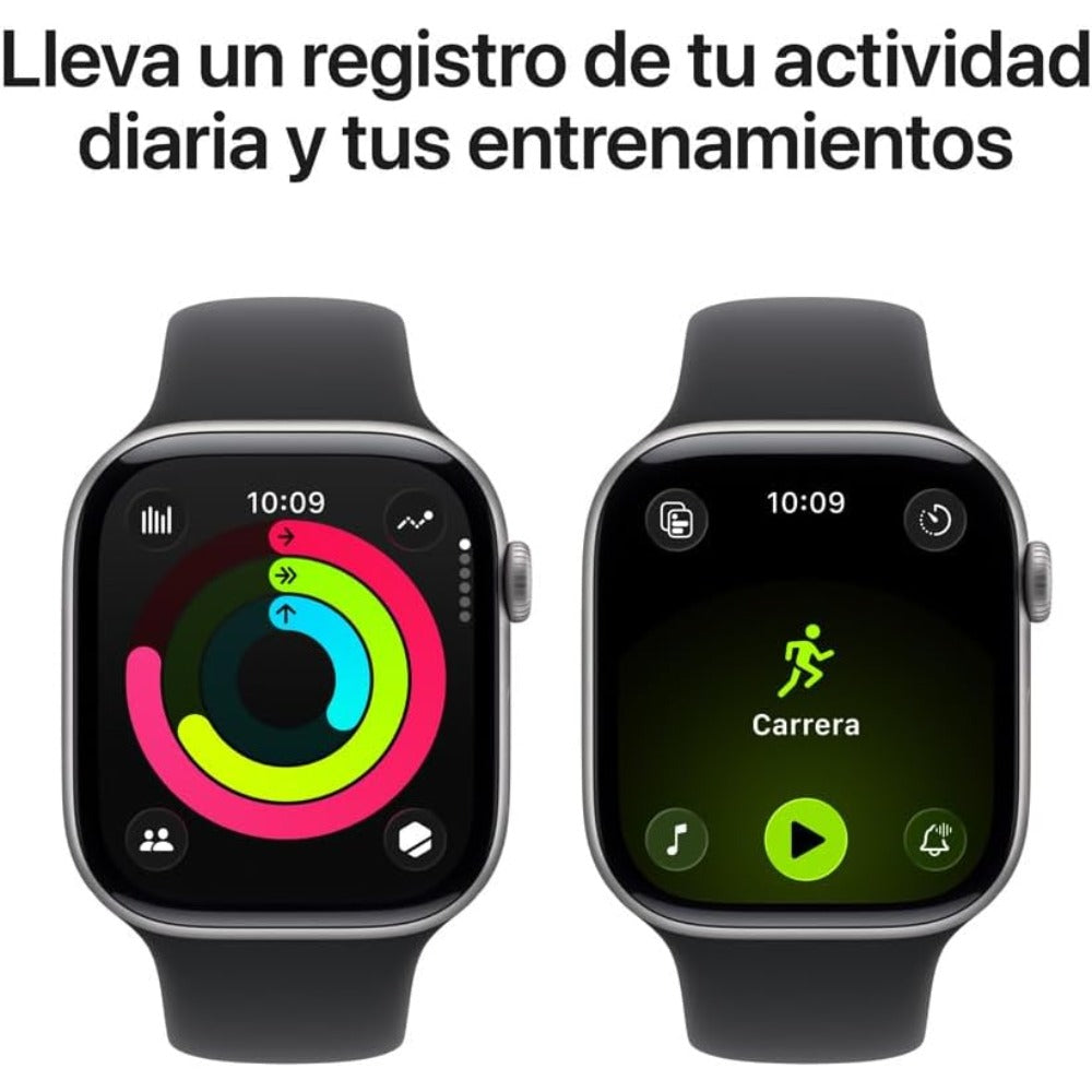 Apple Watch Series 11 GPS con Caja de Aluminio Gris Espacial de 46 mm y Correa Deportiva Negra M/L