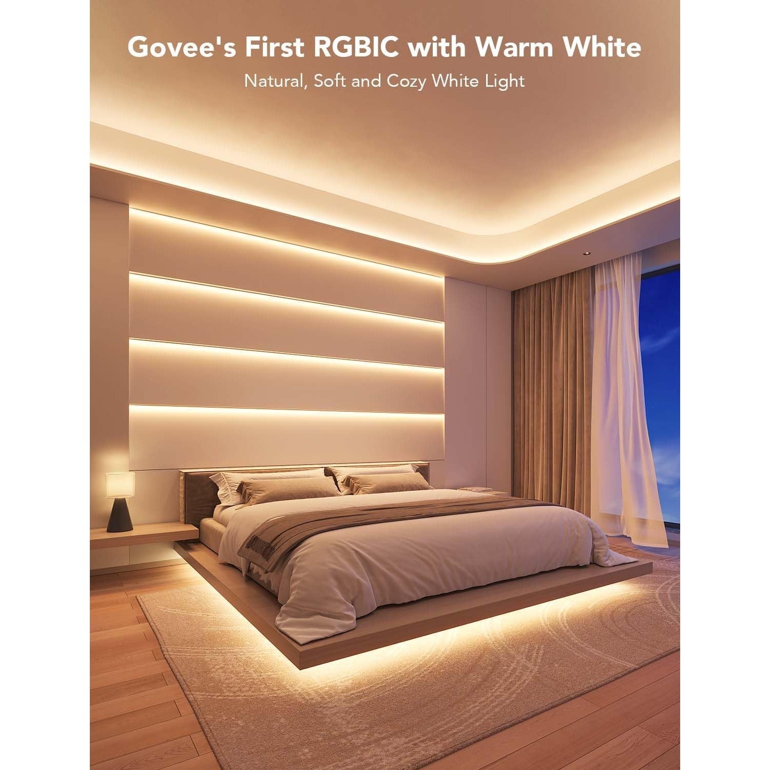 Govee RGBICW Tira LED WiFi con Blanco Cálido Multicolor de 20 metros