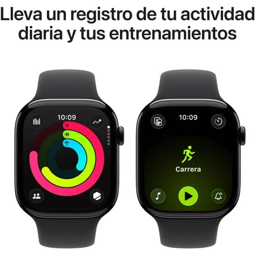 Apple Watch Series 11 GPS con Caja de Aluminio Jet Black de 46 mm y Correa Deportiva Negra M/L