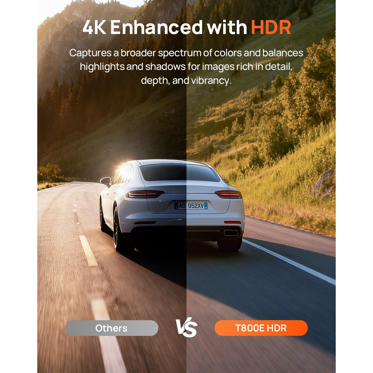 70mai 4K T800E Dash Cam de 3 Canales Frontal + Trasera + Interior + 64GB MicroSD Wi-Fi 6