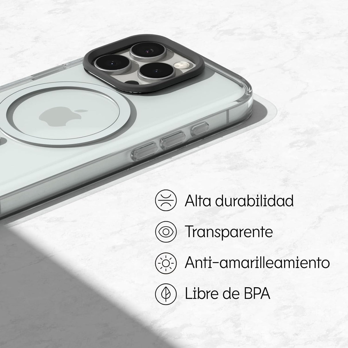 RhinoShield Clear MagSafe Funda Transparente para iPhone 16 Pro, Antiamarilleo, Anti-Golpes Grado Militar