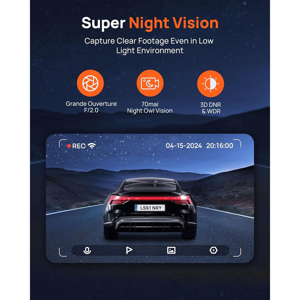 70mai Dash Cam M310 2K QHD