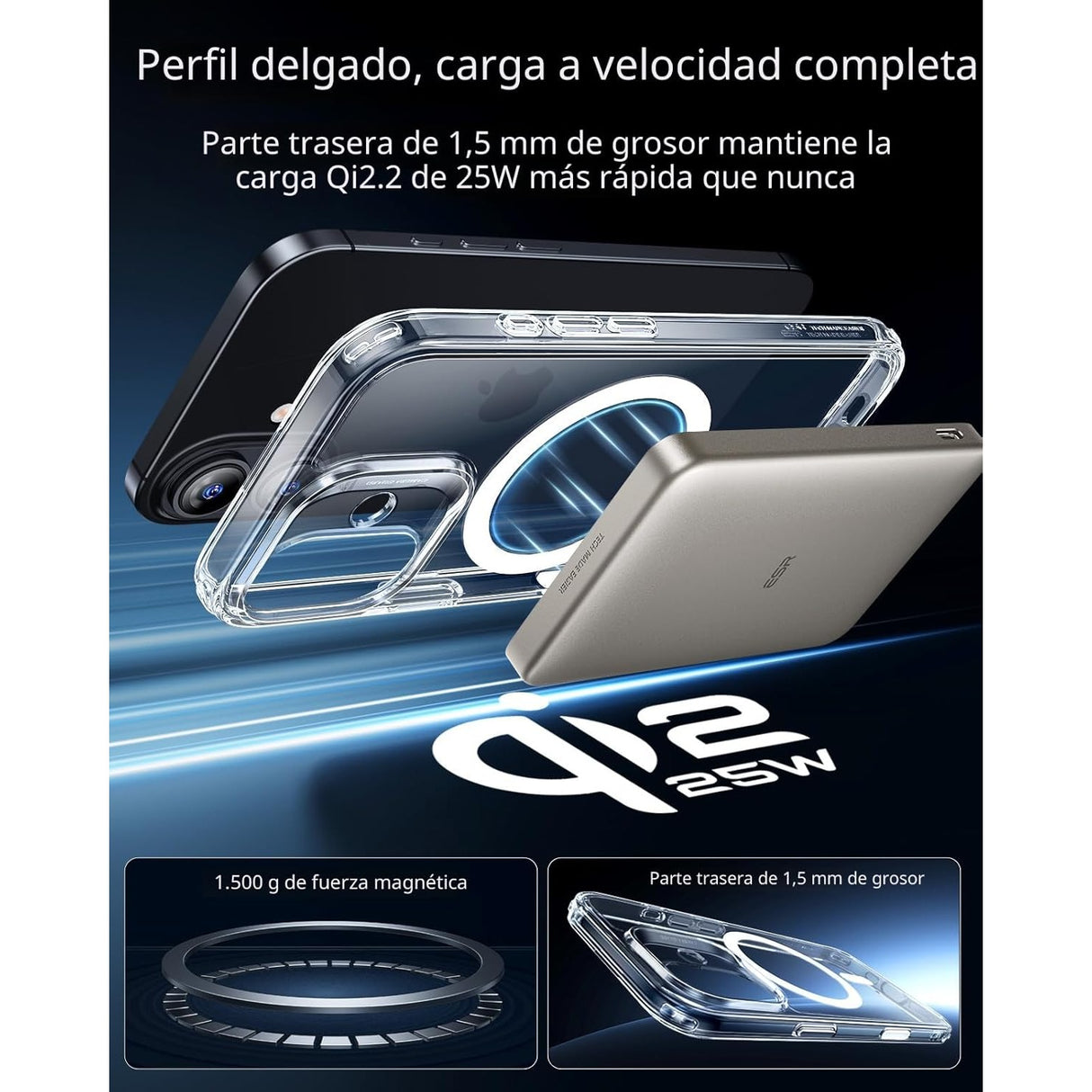 ESR iPhone 17 Classic Hybrid Magnetic Case con MagSafe y Control de Cámara Protección Grado Militar