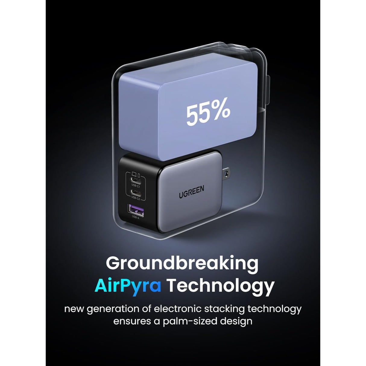 UGREEN 65W Nexode X Cargador Rápido 3 Puertos