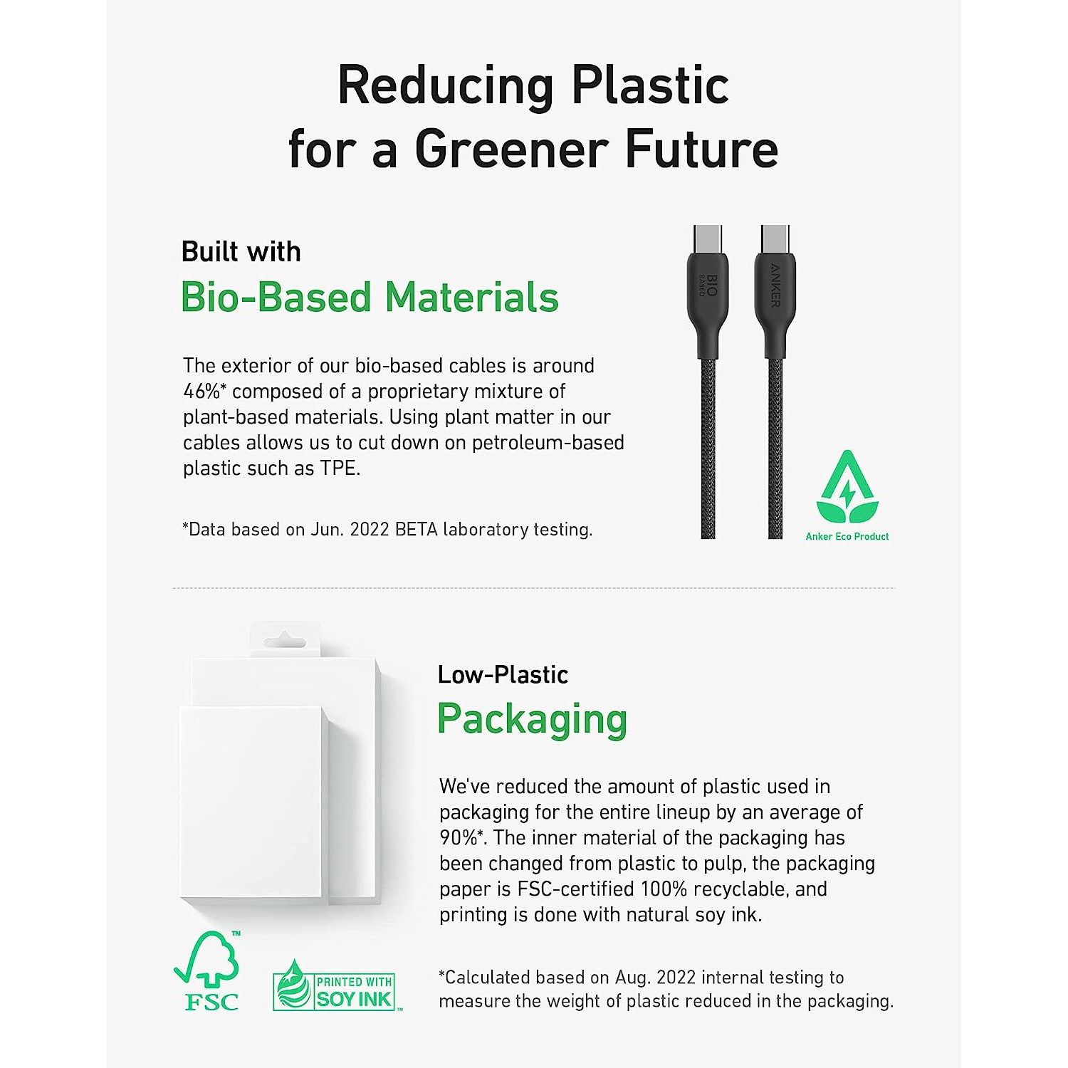 Anker 543 Cable USB-C a USB-C (140W) Bio-Nylon para MacBook Pro 2023, iPad Pro, iPad Air 4, Samsung Galaxy S22, y más (Negro)