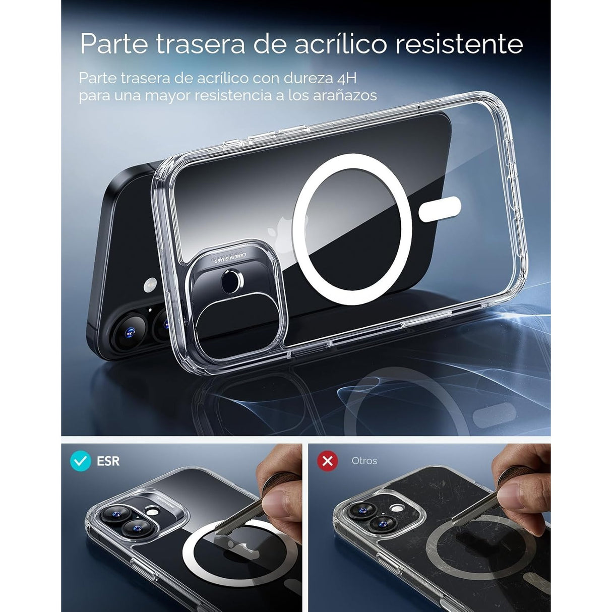 ESR iPhone 17 Classic Hybrid Magnetic Case con MagSafe y Control de Cámara Protección Grado Militar