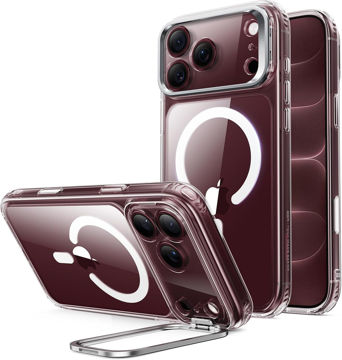 ESR iPhone iPhone 18 Pro/17 Pro Classic Hybrid Magnetic Case con Stand, MagSafe y Control de Cámara Protección 3x