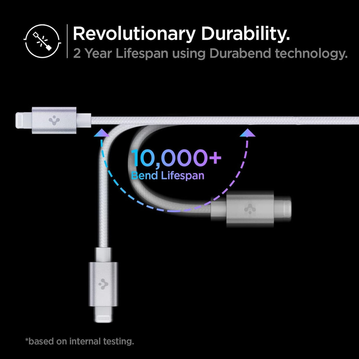 Spigen Cable Lightning a USB-C Certificado MFi de 2 metros para iPhone 8 al 14 Series, iPad, AirPods