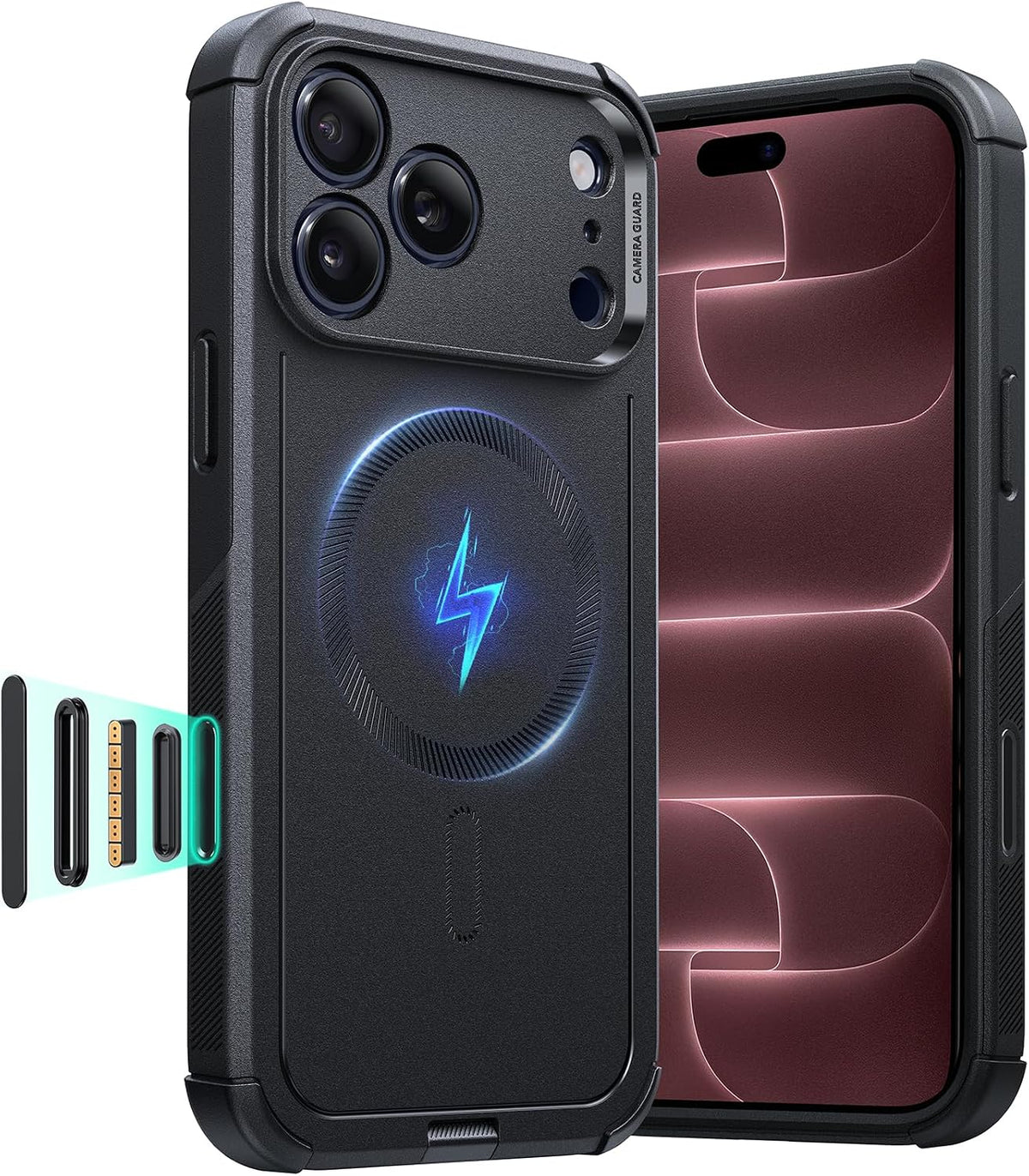 ESR iPhone 18 Pro Max/17 Pro Max Cyber Tough Magnetic Case con MagSafe y Control de Cámara Protección Grado Militar 7X