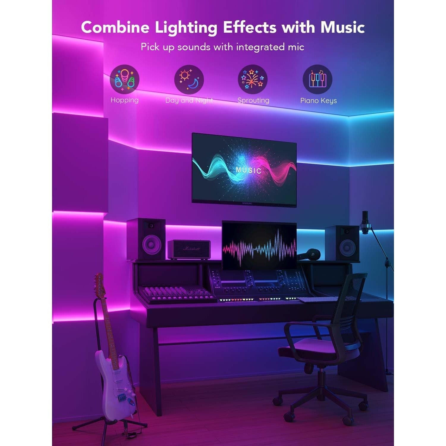 Govee RGBICW Tira LED WiFi con Blanco Cálido Multicolor de 20 metros