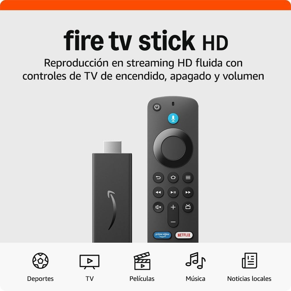 Amazon Fire TV Stick HD (Fire OS - Android) | con mando por voz Alexa, controles de Hogar digital y reproducción HD