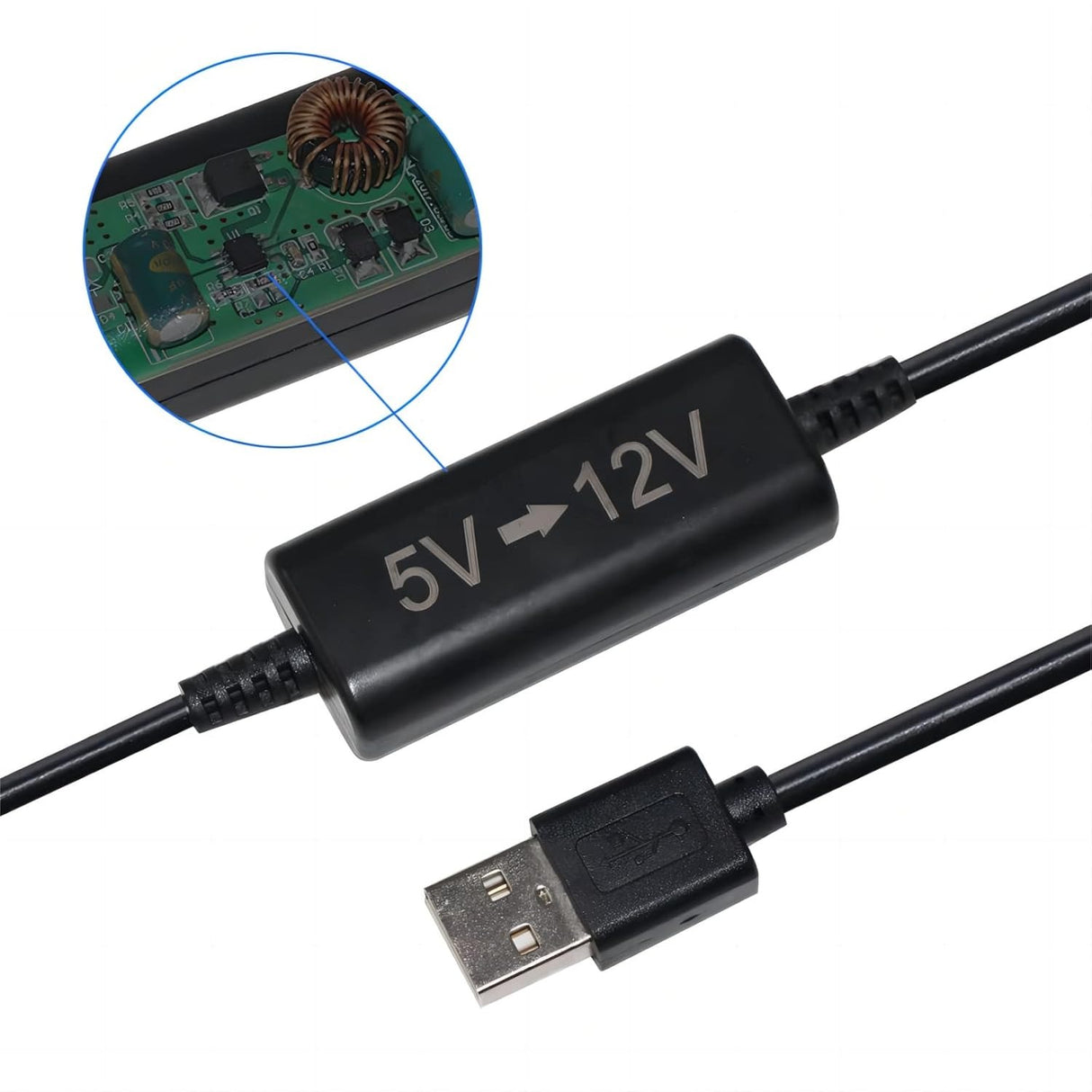 KUNCAN USB 5V a 12V DC Cable Adaptador Step Up (12V 1A Max) 1 Metro