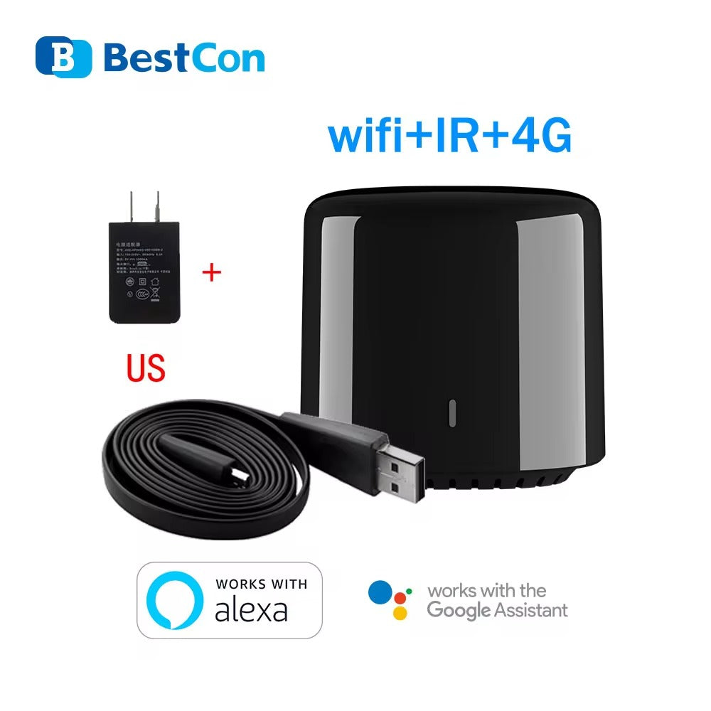 Broadlink BestCon Rm Mini 4 RM4C Control Remoto Universal Inteligente Alexa y Google + Adaptador de Corriente