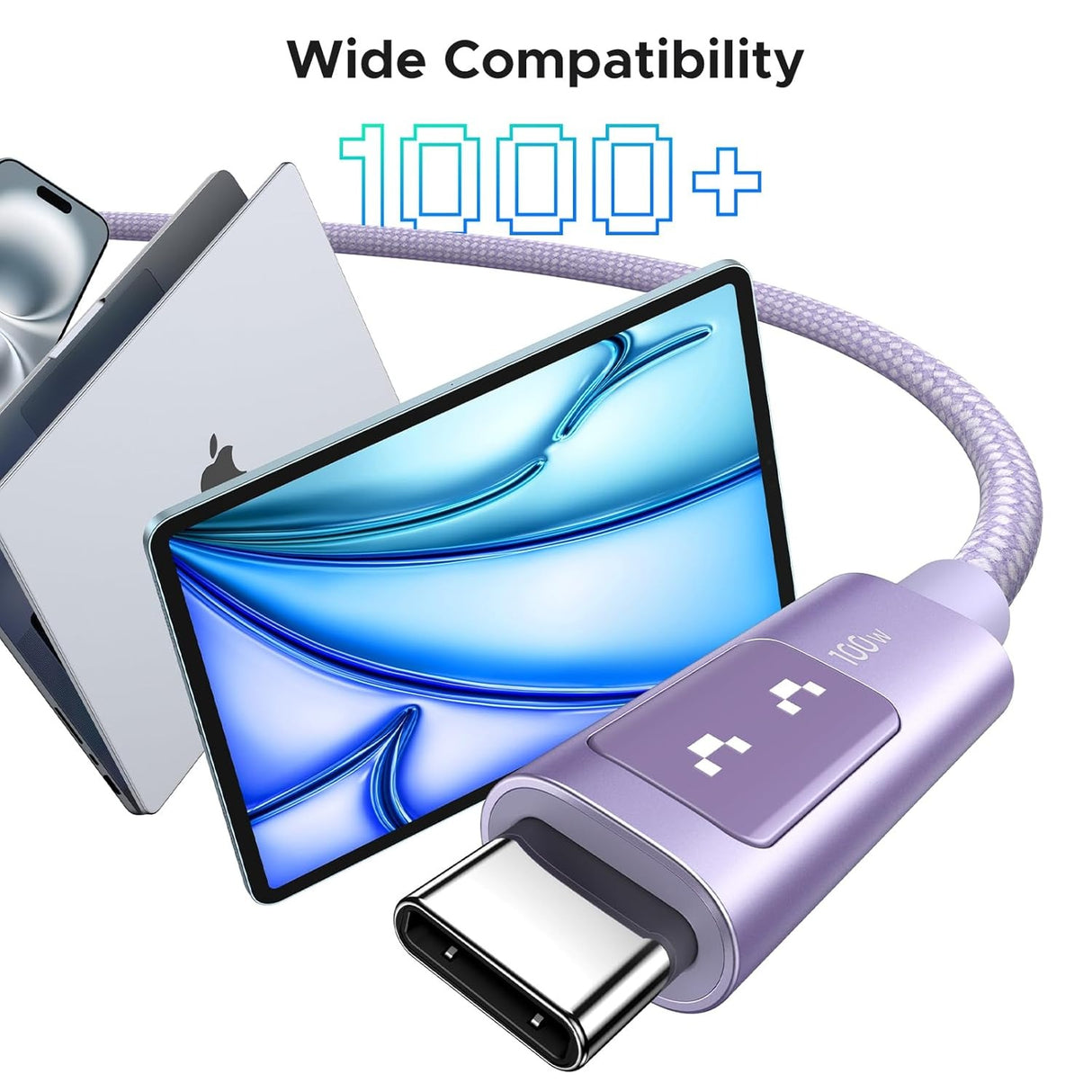UGREEN Uno 100W Cable USB-C a USB-C Carga Rápida con Pantalla LED 2 Metros