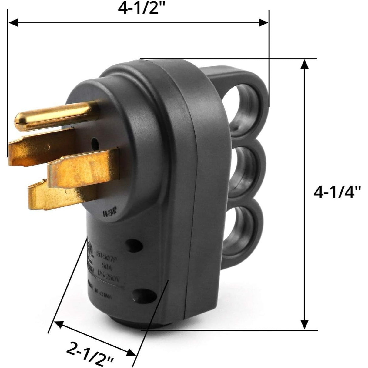 QWORK Nema 14-50P 50 Amp Macho Enchufe para Generador 125/250 V con mango