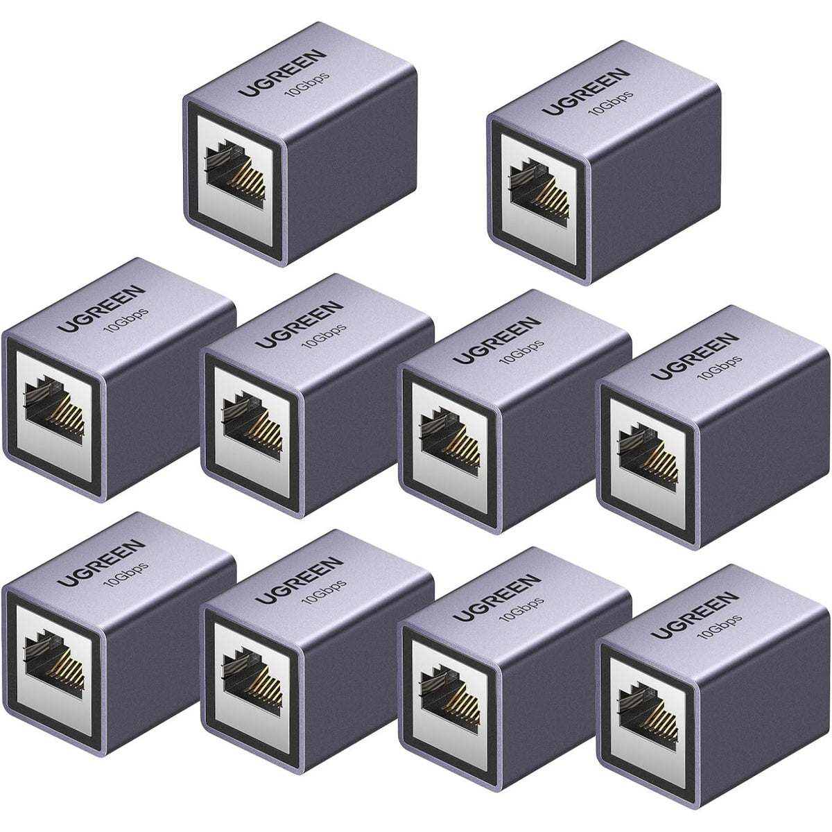 UGREEN Extensor Ethernet 10Gbps Paquete de 10 Acopladores
