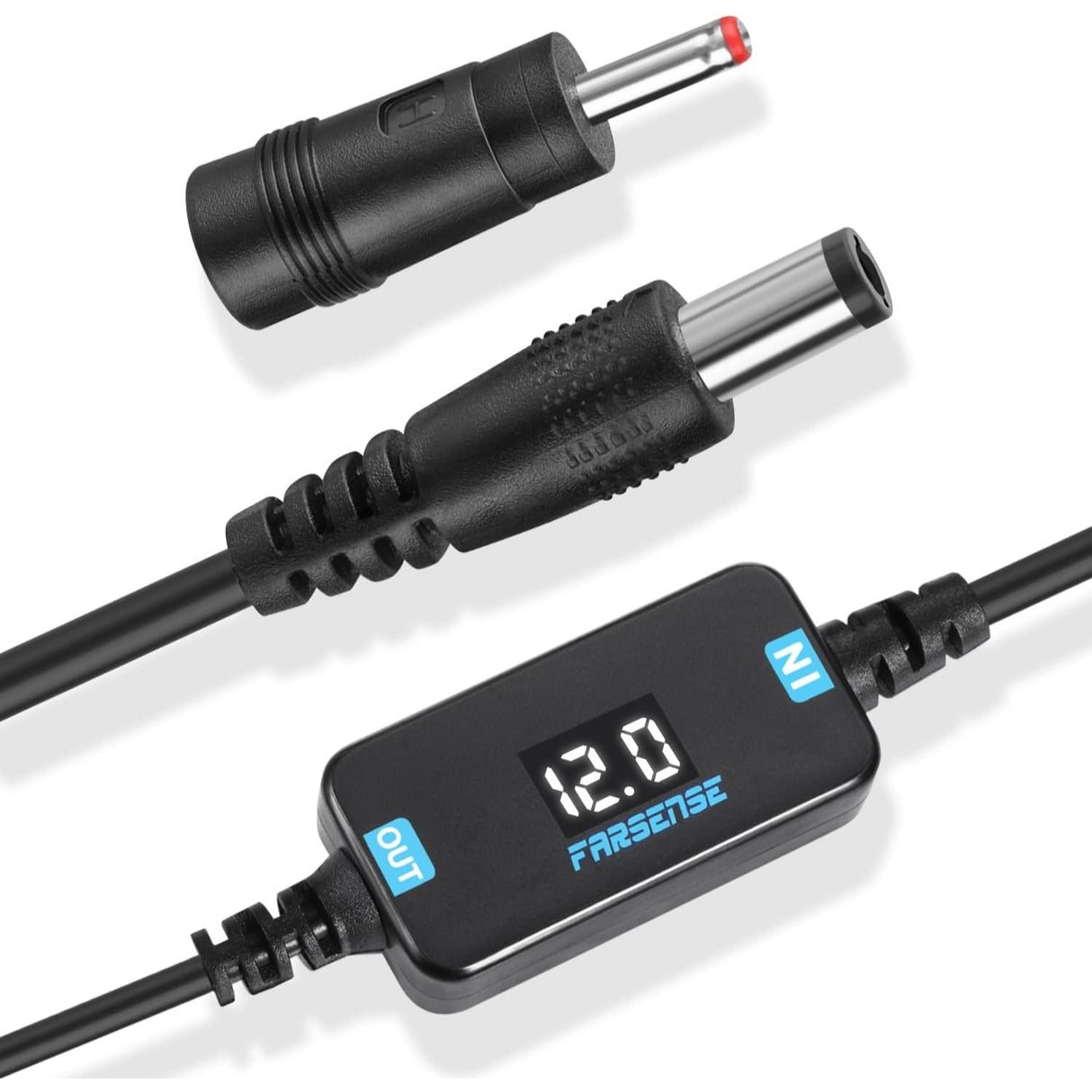 FARSENSE USB 5V a 12V DC Cable Adaptador con Pantalla Step Up (12V 1A Max) 1 Metro