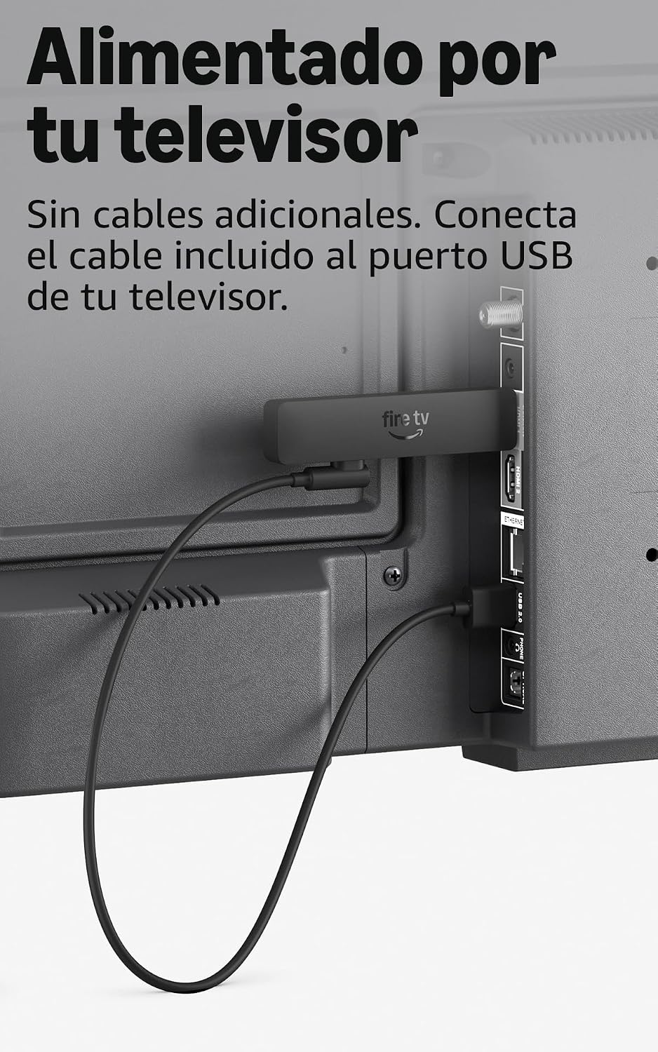 Amazon Fire TV Stick HD (último modelo Vega OS), con mando por voz Alexa, alimentación directa desde tu TV
