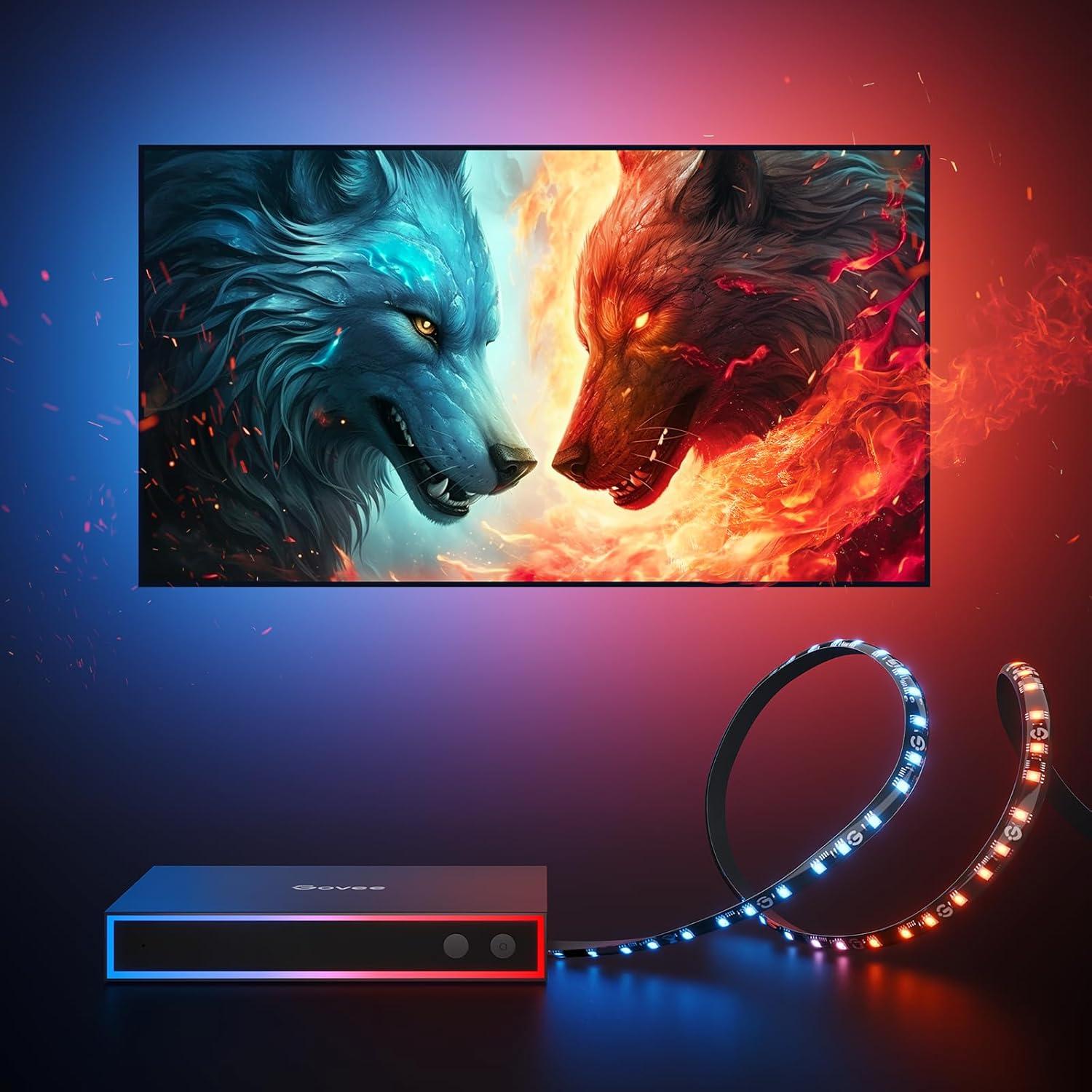 Govee AI Gaming Sync Box con Retroiluminación para TV 55 a 65 pulgadas 4K