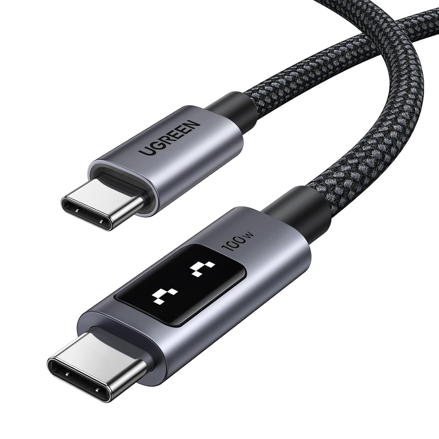 UGREEN Uno 100W Cable USB-C a USB-C Carga Rápida con Pantalla LED 1 Metro