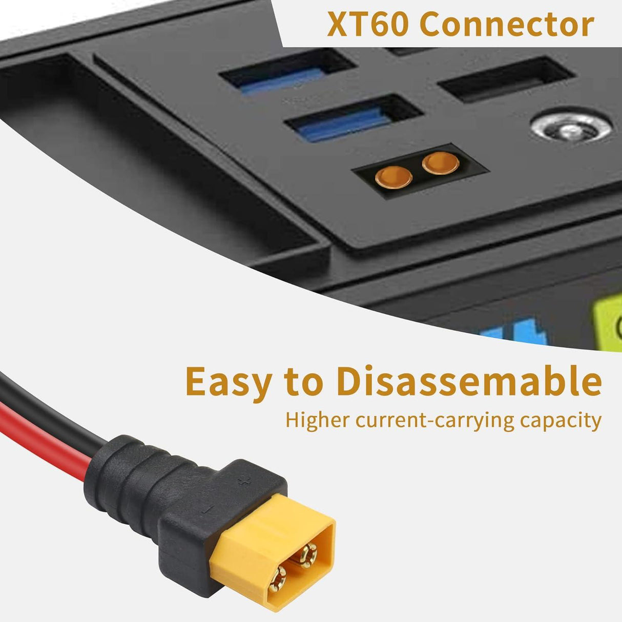 YACSEJAO Cable XT60 a Lagartos para Batería Extensión 16AWG 1.8 Metros