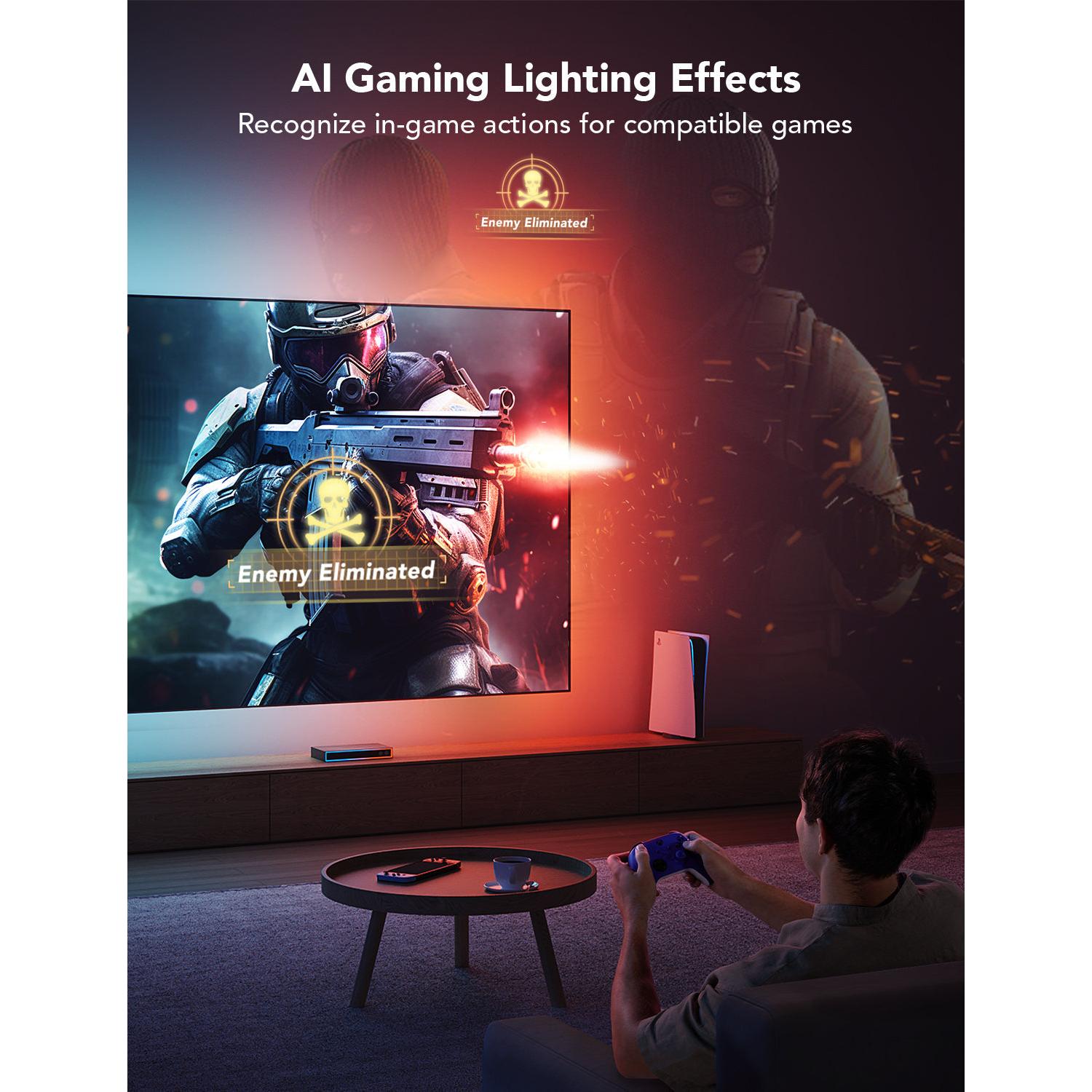 Govee AI Gaming Sync Box con Retroiluminación para TV 55 a 65 pulgadas 4K