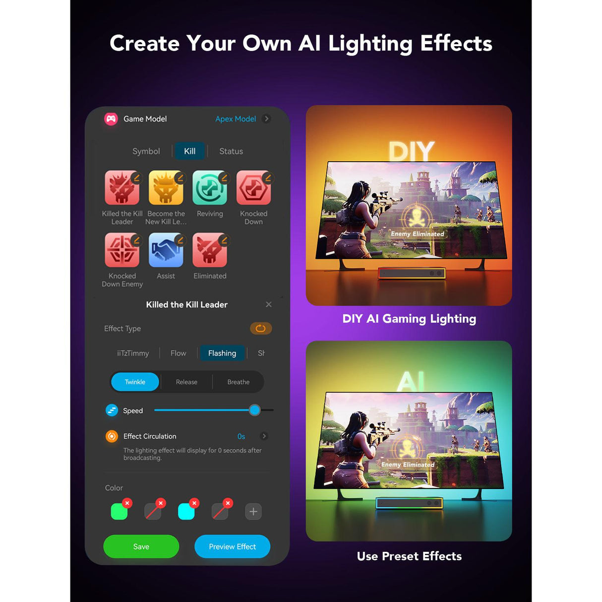 Govee AI Gaming Sync Box con Retroiluminación para TV 55 a 65 pulgadas 4K