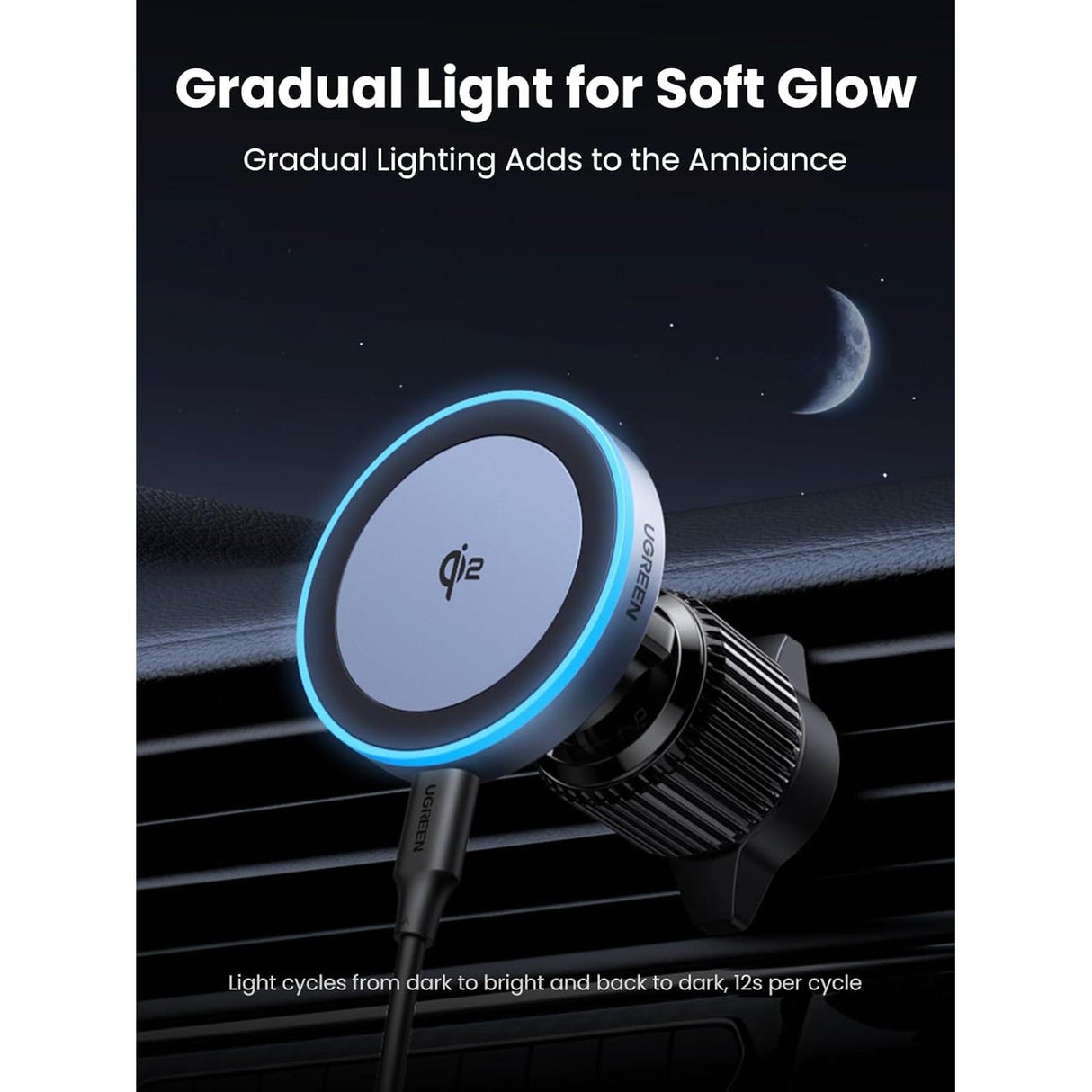UGREEN Qi2 Wireless Car Charger 15W MagSafe