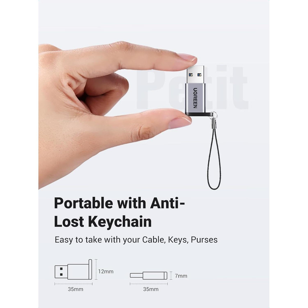 UGREEN 10Gbps Adaptador USB-C Hembra a USB-A Macho - 2 Pack