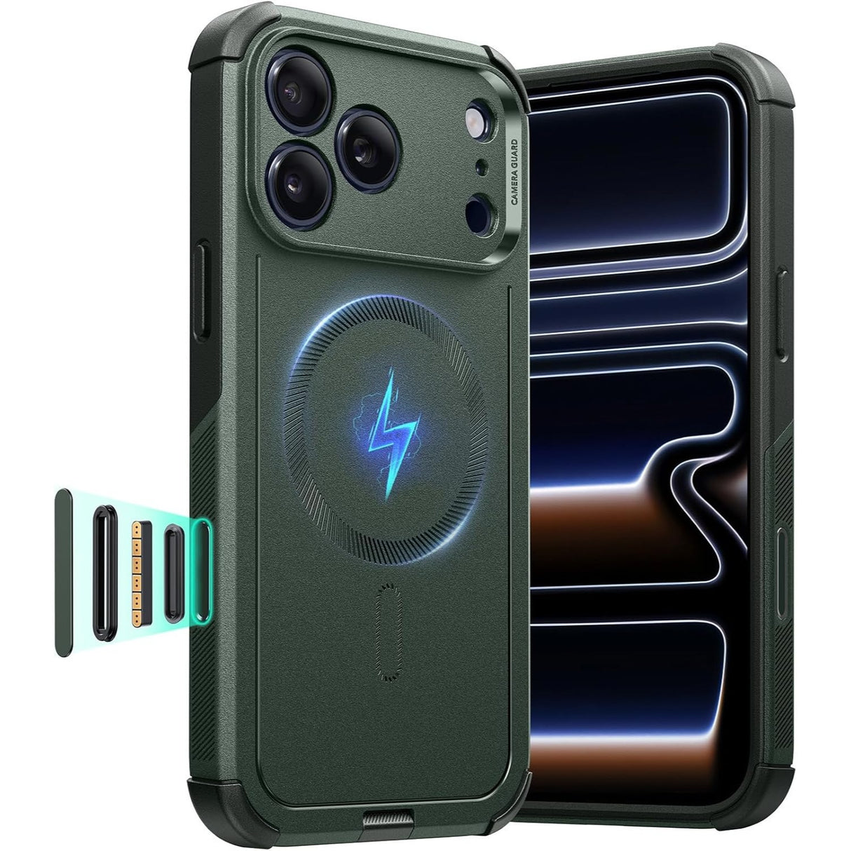 ESR iPhone 17 Pro Cyber Tough Magnetic Case con MagSafe y Control de Cámara Protección Grado Militar 7X