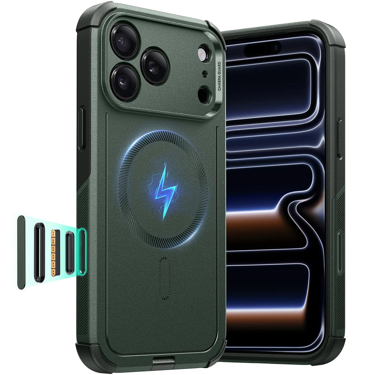 ESR iPhone 17 Pro Max Cyber Tough Magnetic Case con MagSafe y Control de Cámara Protección Grado Militar 7X