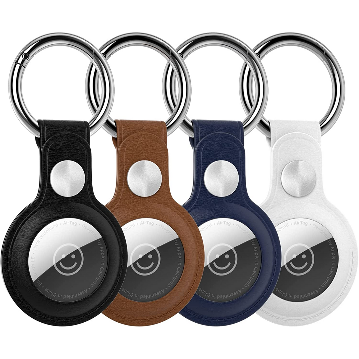 PlamPlam AirTag Llavero Protector Cuero PU Paquete de 4