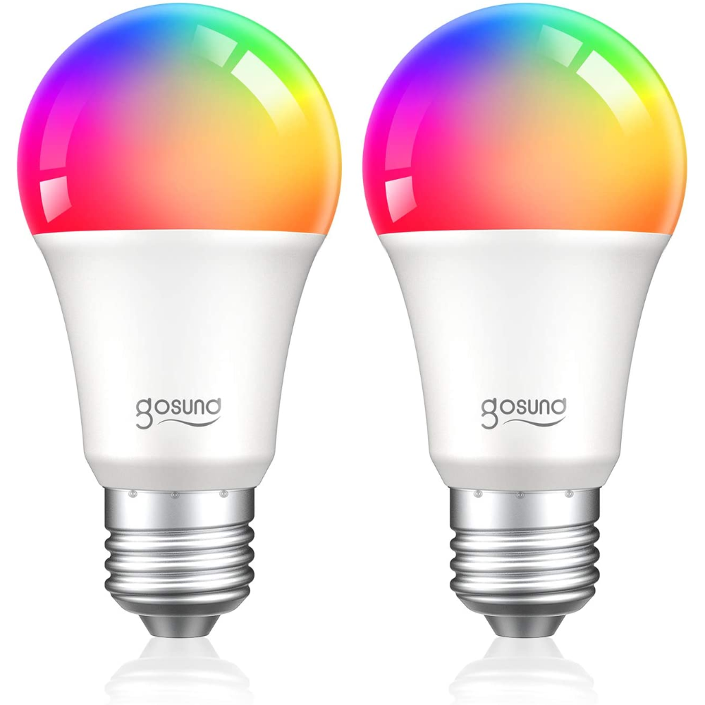 2 Focos Inteligentes Gosund RGB Multicolor WiFi Funciona con Alexa & Google Assistant