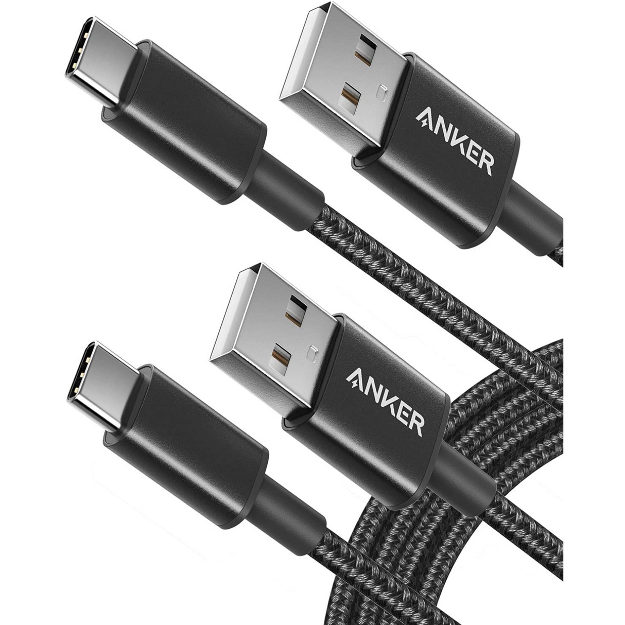 Anker Cable USB-C a USB-A Nylon Premium Carga Rápida para Galaxy S10 S10 +/Note 8, LG V20 y más (2 unidades de 1,8 m)