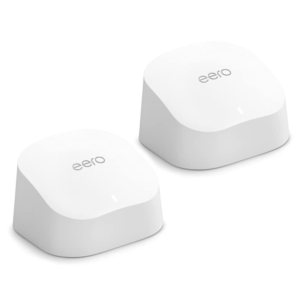 Amazon eero 6 Sistema Wi-Fi 6 de malla de triple banda con hub de smart home Zigbee incorporado (1 router eero 6 + 1 extensor eero 6)