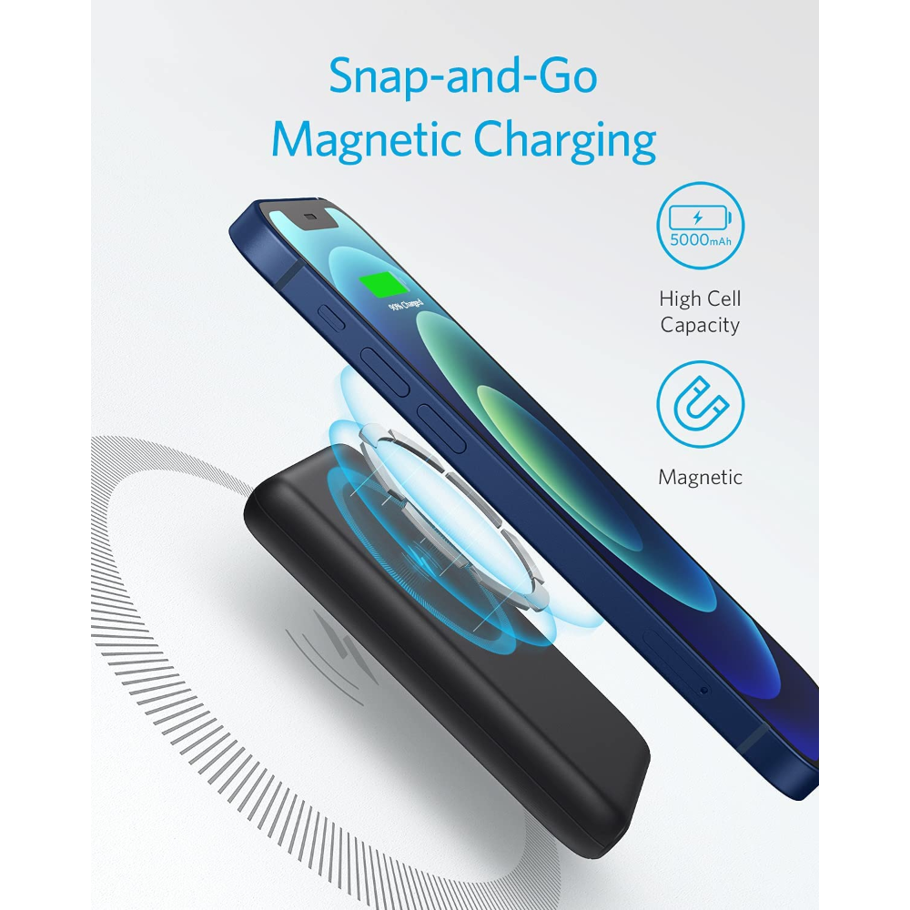 Anker PowerCore Magnetic 5K Power Bank para iPhone 12 al 16