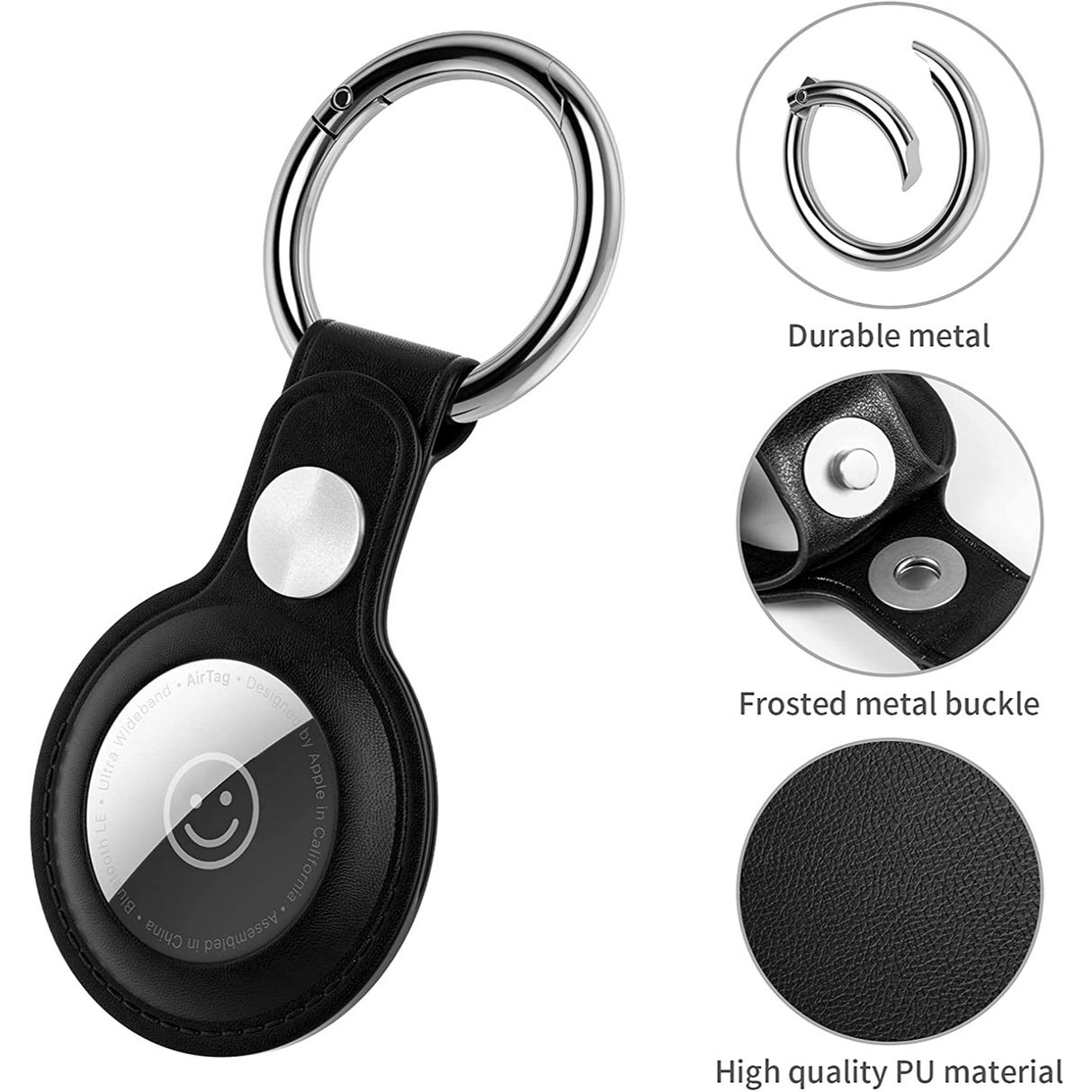 PlamPlam AirTag Llavero Protector Cuero PU Paquete de 4