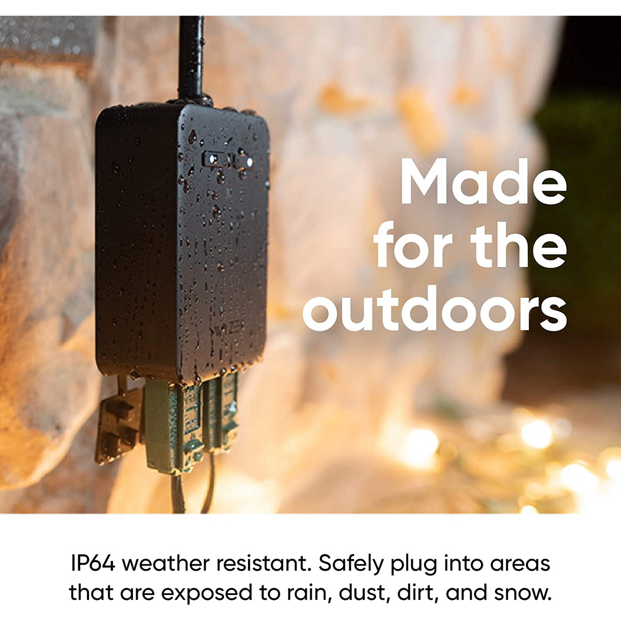 Wyze Plug Outdoor Enchufe Doble IP64 funciona con Alexa y Google Assistant