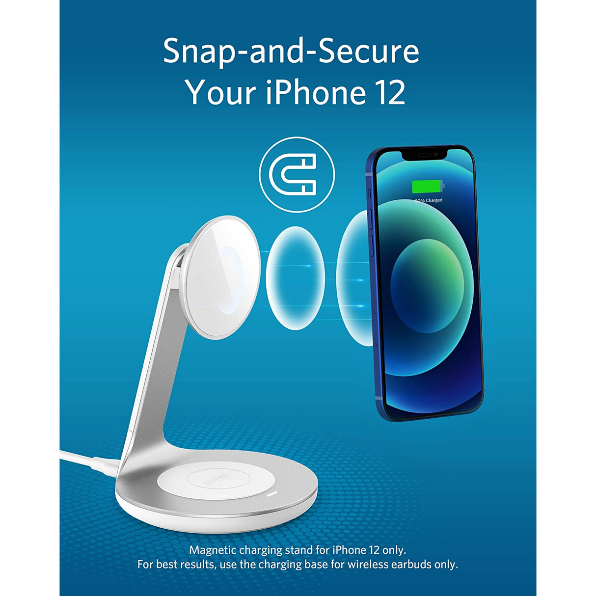 Anker Magnético PowerWave 2 en 1 MagSafe para iPhone 12/13 Series AirPods Pro