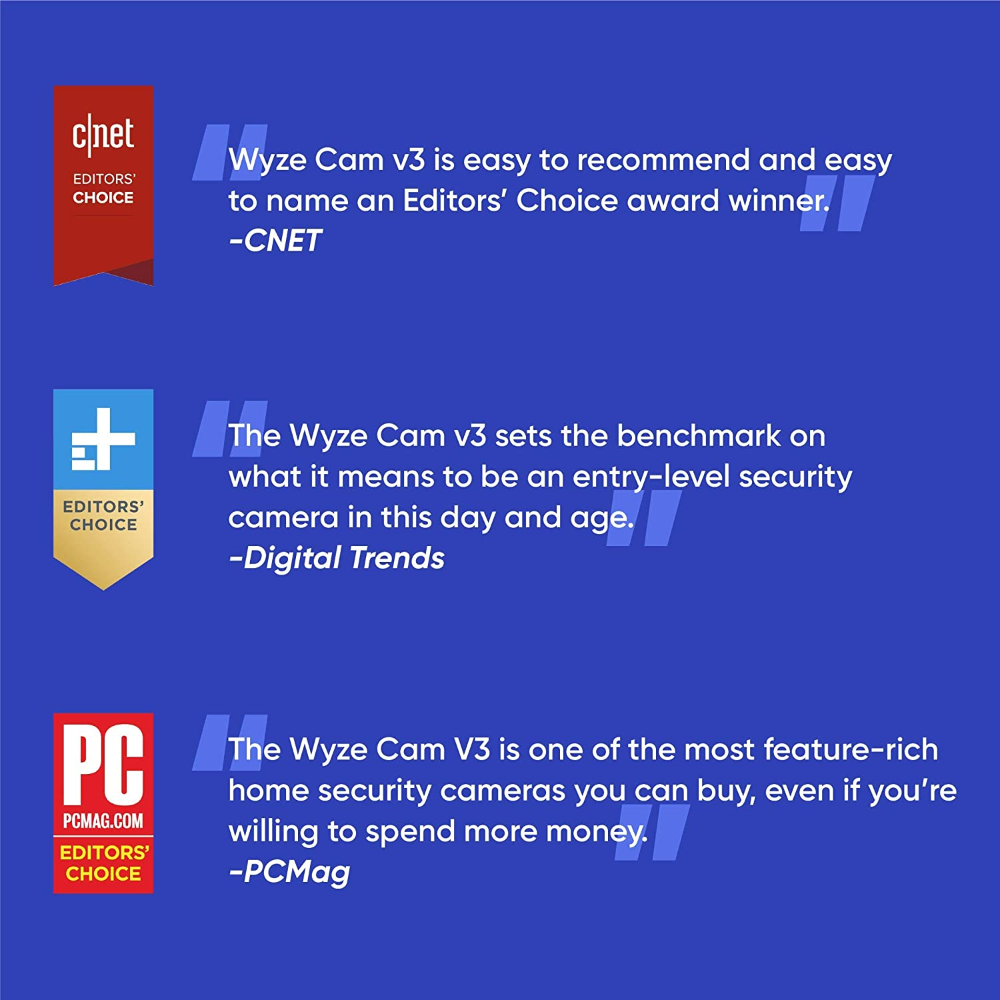 Wyze Cam V3 1080p HD cámara interior y exterior con visión nocturna en color, audio de 2 vías, funciona con Alexa & Google Assistant