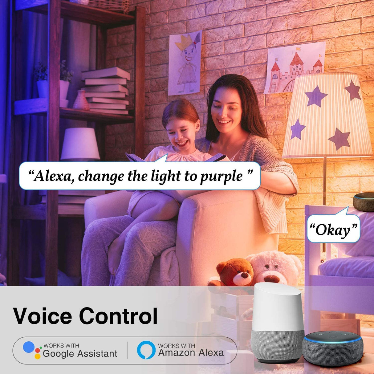 2 Focos Inteligentes Gosund RGB Multicolor WiFi Funciona con Alexa & Google Assistant